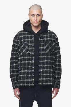 Flato Heavy Flannel Shirt Black Cream