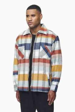 Bale Heavy Flannel Zip Shirt Navy Blue Mint -Pegador® 2 PGDR BLACKFRIDAY 2023 MENS19204