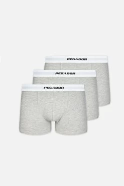 Camino Boxershorts Single Logo 3 Pack Grey Melange White