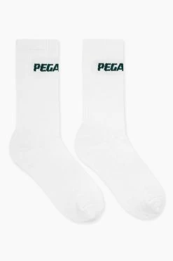 Logo Socks White Pine Green