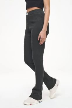 Elida Rib Hip Strap Flared Leggings Vintage Washed Iron Grey Patch -Pegador® ElidaRibHipStrapFlaredLeggingsVintageWashedIronGrey2