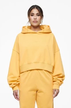 Salita Oversized Cropped Hoodie Vintage Washed Golden Sun Gum