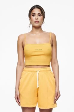 Ruby Rib Crop Top Vintage Washed Golden Sun