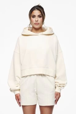 Salita Oversized Cropped Hoodie Vintage Washed Unbleached Gum