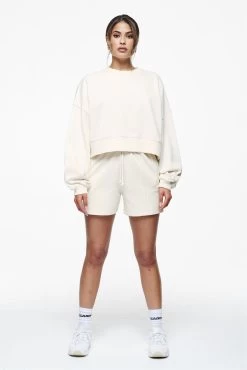 Londa Cropped Oversized Sweater Vintage Washed Unbleached Gum -Pegador® PEGADOR E COMMERCE FINER THINGS FEMALE43142