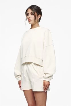 Londa Cropped Oversized Sweater Vintage Washed Unbleached Gum -Pegador® PEGADOR E COMMERCE FINER THINGS FEMALE43152