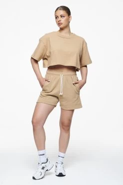 Layla Oversized Cropped Tee Vintage Washed Espresso Gum -Pegador® PEGADOR E COMMERCE FINER THINGS FEMALE43191