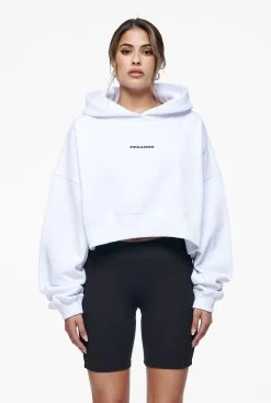 Culla Logo Oversized Cropped Hoodie White -Pegador® PEGADOR E COMMERCE FINER THINGS FEMALE43341