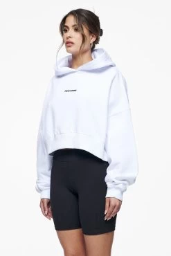 Culla Logo Oversized Cropped Hoodie White -Pegador® PEGADOR E COMMERCE FINER THINGS FEMALE43347