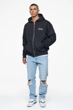 Leander Oversized Sweat Jacket Black -Pegador® PEGADOR FINER THINGS ECOMMERCE MALE DAY 241752