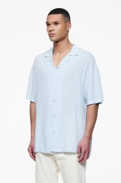 Piane Monogram Summer Shirt Riviera Blue -Pegador® PEGADOR FINER THINGS ECOMMERCE MALE DAY 241909