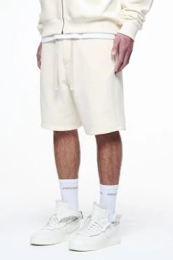 Logo Heavy Sweat Shorts Vintage Washed Unbleached Gum -Pegador® PEGADOR FINER THINGS ECOMMERCE MALE PANTS0099