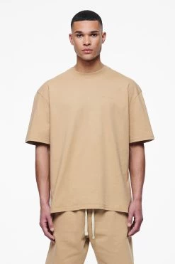 Logo Oversized Tee Vintage Washed Espresso Gum