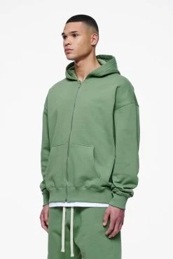 Logo Oversized Sweat Jacket Vintage Washed Cypress Green Gum -Pegador® PEGADOR FINER THINGS ECOMMERCE MALE39874