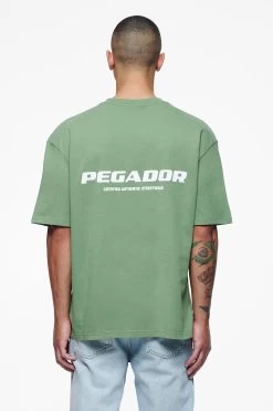 Colne Logo Oversized Tee Vintage Washed Cypress Green