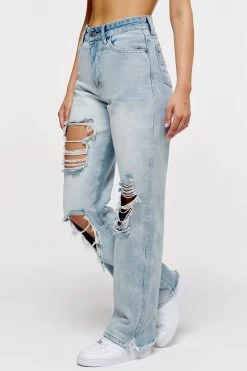 Tracy Distressed Wide Jeans Light Blue -Pegador® PEGADOR NO ROLE MODEL E COMMERCE22864