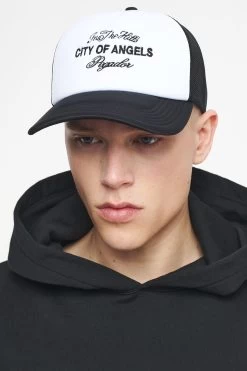 Wallace Trucker Cap White Black