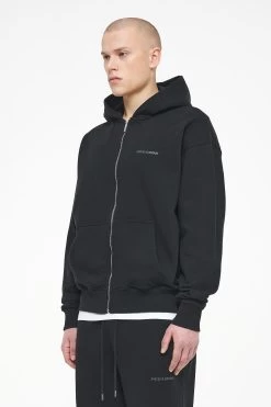 Logo Oversized Sweat Jacket Vintage Washed Black Ink Gum -Pegador® PEGADOR TRUST THE PROCESS ECOMMERCE MALE26311