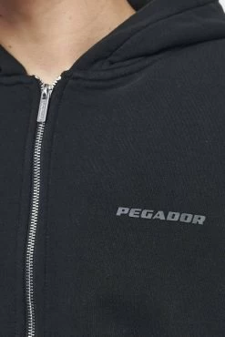 Logo Oversized Sweat Jacket Vintage Washed Black Ink Gum -Pegador® PEGADOR TRUST THE PROCESS ECOMMERCE MALE26319