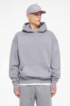 Logo Oversized Hoodie Vintage Washed Dusk Grey Gum