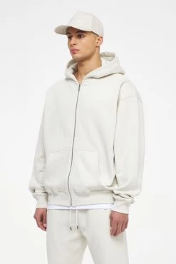 Logo Oversized Sweat Jacket Vintage Washed Angels Cream Gum -Pegador® PEGADOR TRUST THE PROCESS ECOMMERCE MALE26535