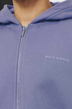 Logo Oversized Sweat Jacket Vintage Washed Magic Violet Gum -Pegador® PEGADOR TRUST THE PROCESS ECOMMERCE MALE26708
