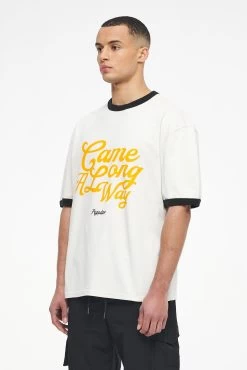 Trounce Oversized Ringer Tee Vintage Washed Angels Cream Black Ink -Pegador® PEGADOR TRUST THE PROCESS ECOMMERCE MALE27067