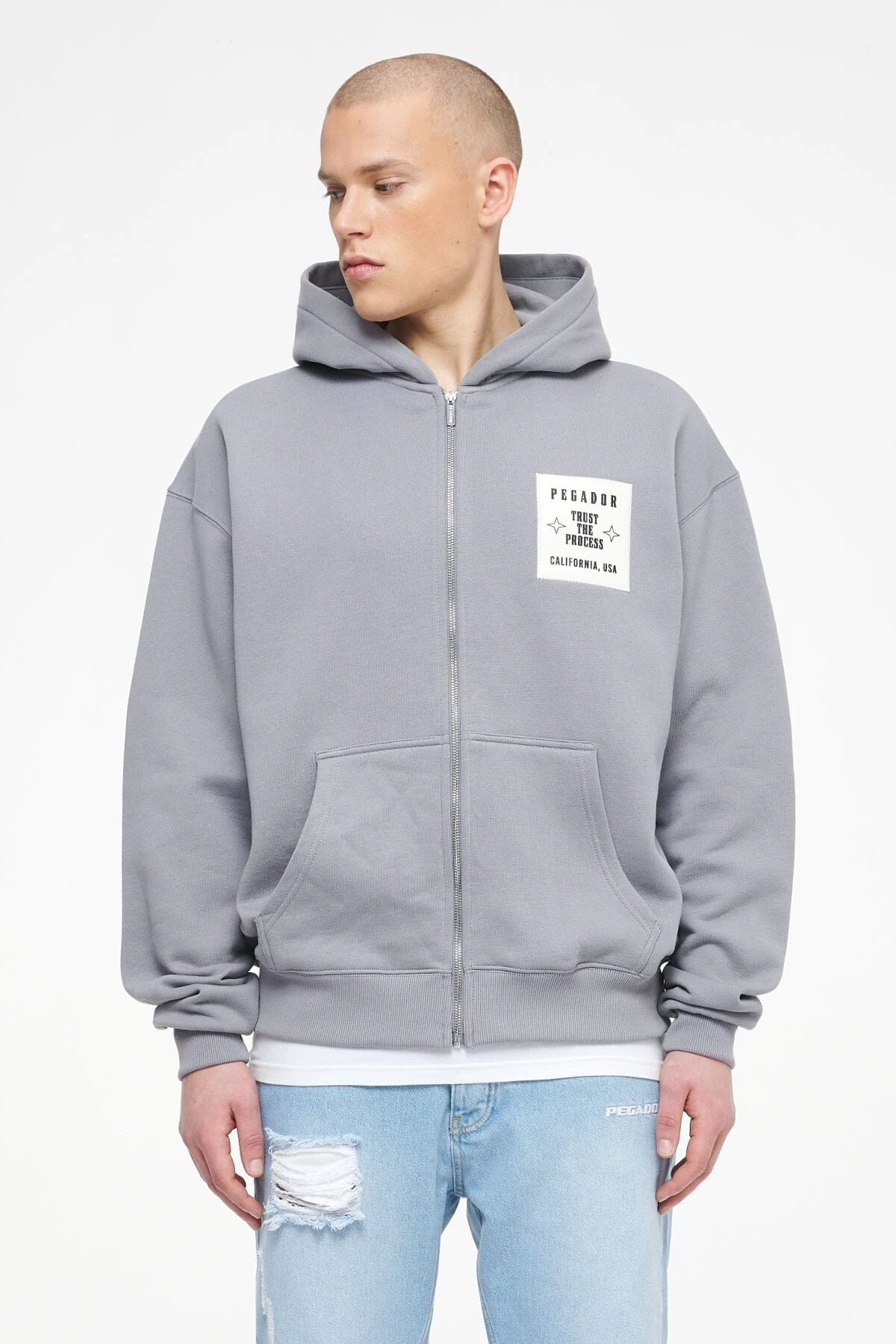 Salal Oversized Sweat Jacket Vintage Washed Dusk Grey 5 Salal Oversized Sweat Jacket Vintage Washed Dusk Grey - Image 3