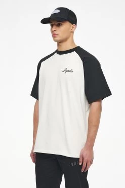 Hudson Raglan Oversized Tee Vintage Washed Angels Cream Black Ink -Pegador® PEGADOR TRUST THE PROCESS ECOMMERCE MALE27528