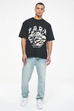 Reid Oversized Tee Vintage Washed Black Ink -Pegador® PEGADOR TRUST THE PROCESS ECOMMERCE MALE27701