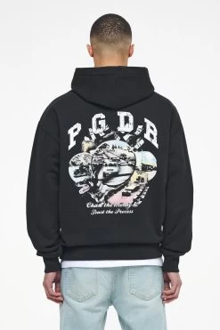 Reid Oversized Hoodie Vintage Washed Black Ink