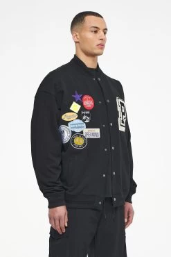 Whitney Varsity Jacket Washed Black Ink Black -Pegador® PEGADOR TRUST THE PROCESS ECOMMERCE MALE28026