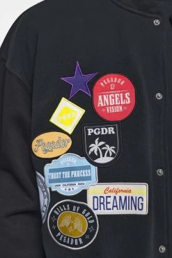 Whitney Varsity Jacket Washed Black Ink Black -Pegador® PEGADOR TRUST THE PROCESS ECOMMERCE MALE28035
