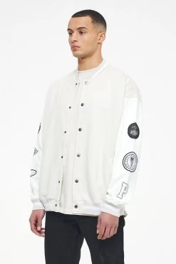 Yardley Varsity Jacket Washed Angels Cream Bright White -Pegador® PEGADOR TRUST THE PROCESS ECOMMERCE MALE28078