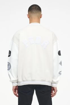 Yardley Varsity Jacket Washed Angels Cream Bright White -Pegador® PEGADOR TRUST THE PROCESS ECOMMERCE MALE28088