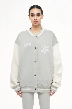 Dale Oversized Varsity Jacket Vintage Washed Quiet Gray Angels Cream -Pegador® PEGADOR TRUST THE PROCESS ECOMMERCE MALE30824