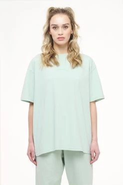 Beverly Logo Oversized Tee Vintage Washed Milky Green Gum