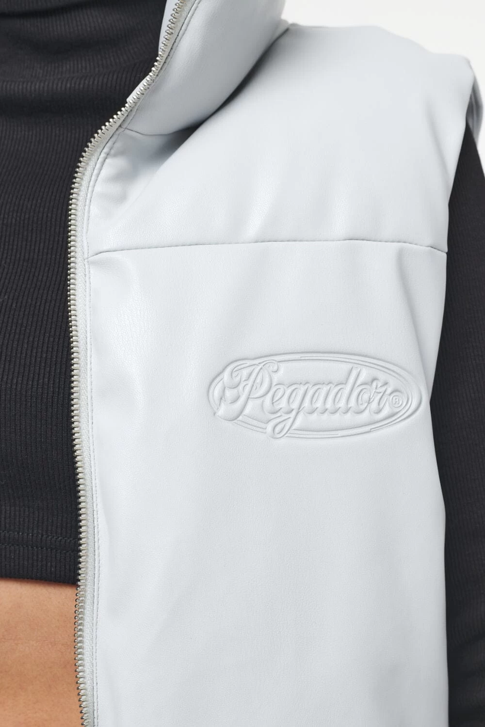 Zito Cropped Faux Leather Vest Quiet Gray 8 Zito Cropped Faux Leather Vest Quiet Gray - Image 6