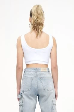 Giga Rib Baby Crop Top White -Pegador® PEGADOR TRUST THE PROCESS ECOMMERCE MALE31179