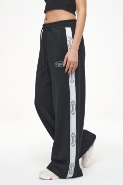 Karia Loose Track Pants Black Angels Cream