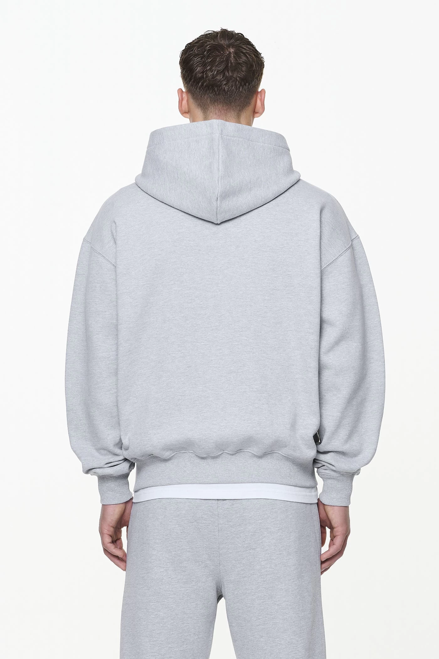 Logo Oversized Sweat Jacket Grey Melange 6 Logo Oversized Sweat Jacket Grey Melange - Image 4