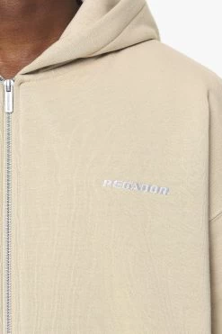 Logo Oversized Sweat Jacket Vintage Washed Kingdom Beige -Pegador® PGDR BUILD TO LAST E COMMERCE MENS6878 4