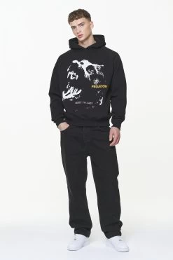 Nether Raglan Hoodie Vintage Washed Onyx Black -Pegador® PGDR BUILD TO LAST E COMMERCE MENS7310