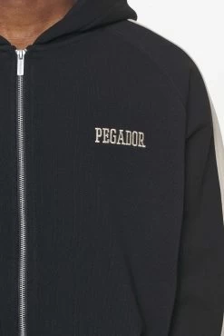 Aytoun Raglan Sweat Jacket Vintage Washed Onyx Black -Pegador® PGDR BUILD TO LAST E COMMERCE MENS8129