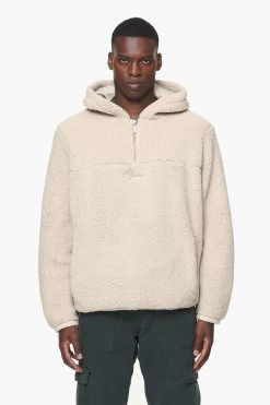 Clare Teddy Half Zip Hoodie Kingdom Beige