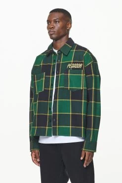 Eastfield Flannel Shirt Washed British Green Onyx Black -Pegador® PGDR BUILD TO LAST E COMMERCE MENS 211139