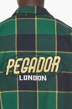 Eastfield Flannel Shirt Washed British Green Onyx Black -Pegador® PGDR BUILD TO LAST E COMMERCE MENS 211161