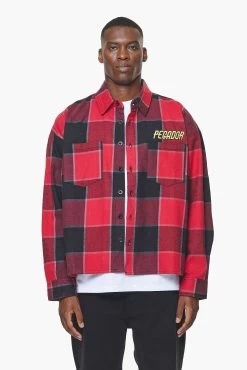 Eastfield Flannel Shirt Washed Royal Red Onyx Black -Pegador® PGDR BUILD TO LAST E COMMERCE MENS 211170