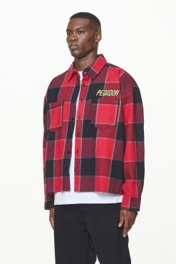 Eastfield Flannel Shirt Washed Royal Red Onyx Black -Pegador® PGDR BUILD TO LAST E COMMERCE MENS 211174