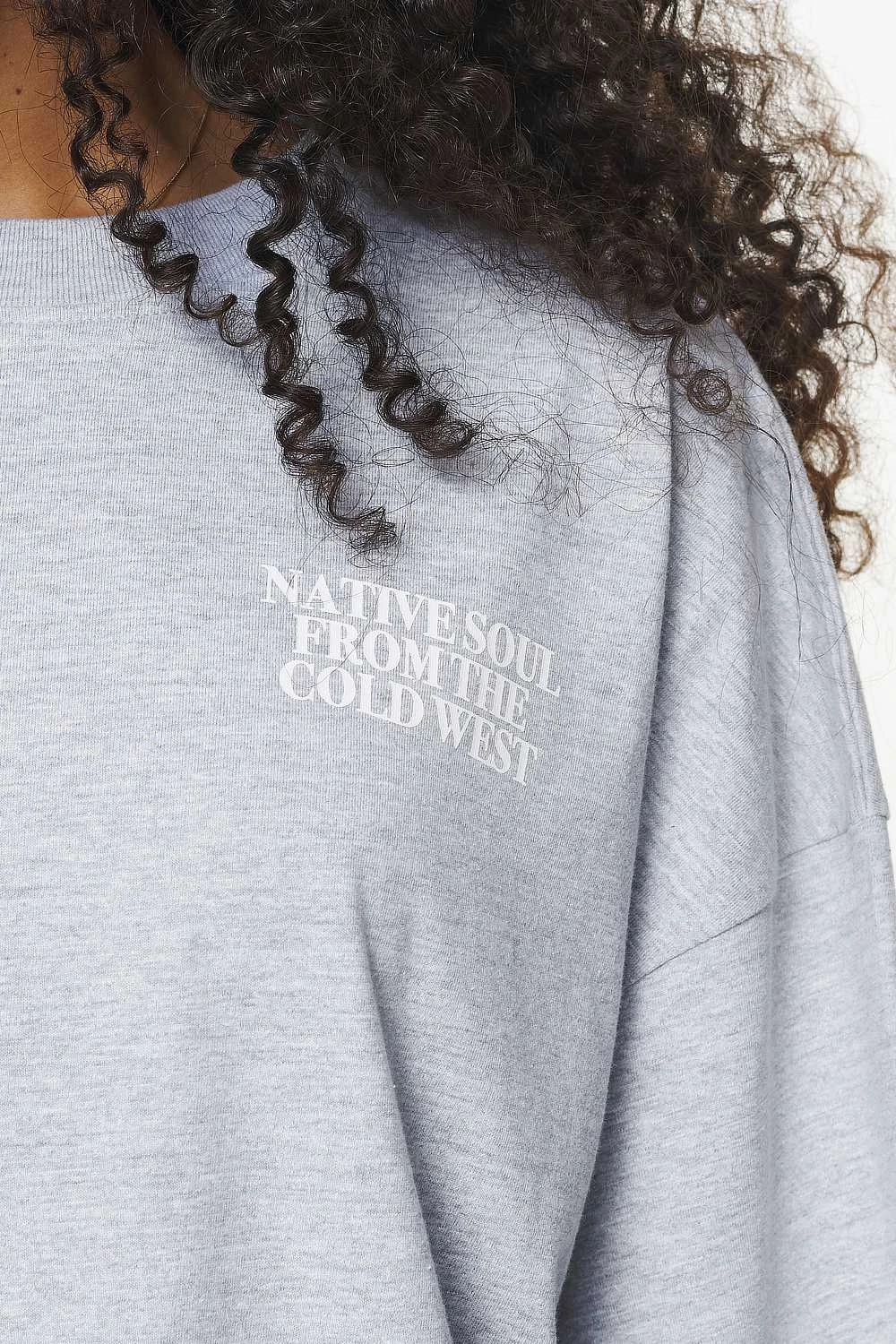 Cadogan Heavy Oversized Tee Grey Melange 7 Cadogan Heavy Oversized Tee Grey Melange - Image 5